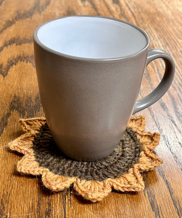 Hand Crocheted Sunflower Coaster