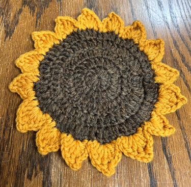 Hand Crocheted Sunflower Coaster